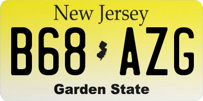 NJ license plate B68AZG
