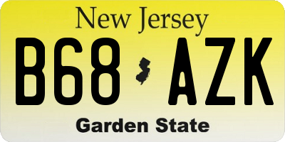 NJ license plate B68AZK