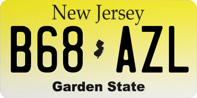 NJ license plate B68AZL