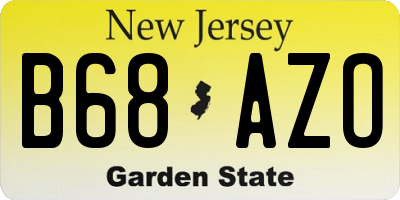 NJ license plate B68AZO