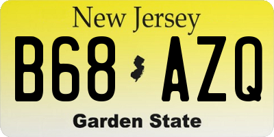 NJ license plate B68AZQ