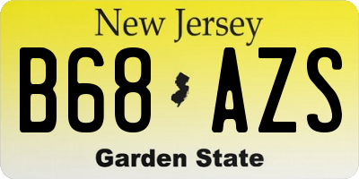 NJ license plate B68AZS