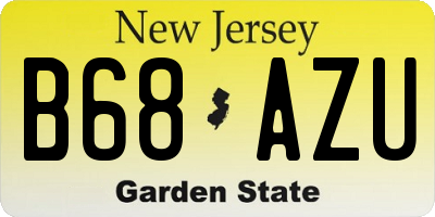 NJ license plate B68AZU