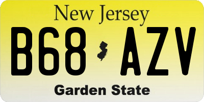 NJ license plate B68AZV