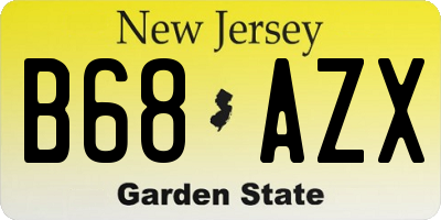 NJ license plate B68AZX