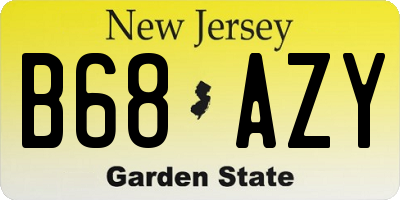 NJ license plate B68AZY