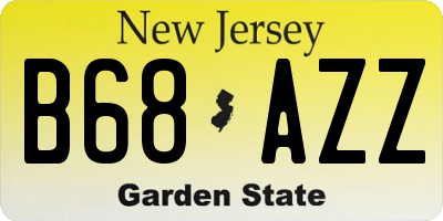 NJ license plate B68AZZ