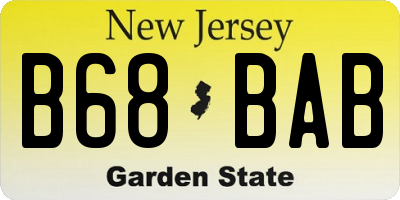 NJ license plate B68BAB