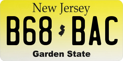 NJ license plate B68BAC