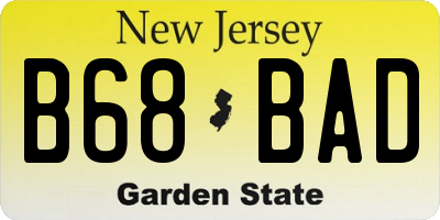 NJ license plate B68BAD
