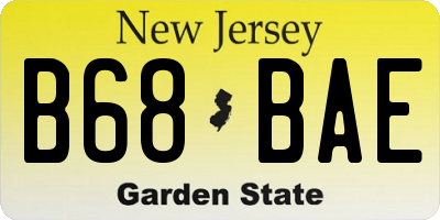 NJ license plate B68BAE