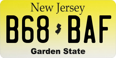 NJ license plate B68BAF
