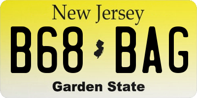 NJ license plate B68BAG