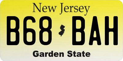 NJ license plate B68BAH