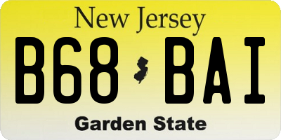 NJ license plate B68BAI