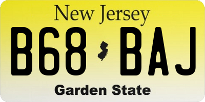 NJ license plate B68BAJ