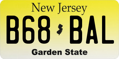 NJ license plate B68BAL
