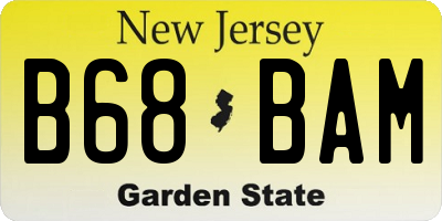 NJ license plate B68BAM