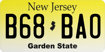 NJ license plate B68BAO