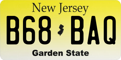 NJ license plate B68BAQ