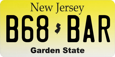 NJ license plate B68BAR