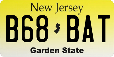 NJ license plate B68BAT