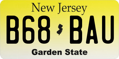 NJ license plate B68BAU