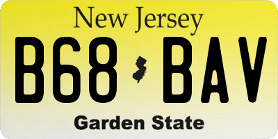 NJ license plate B68BAV