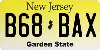 NJ license plate B68BAX