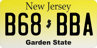 NJ license plate B68BBA