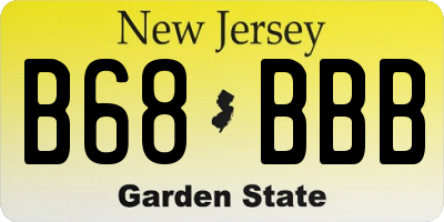 NJ license plate B68BBB
