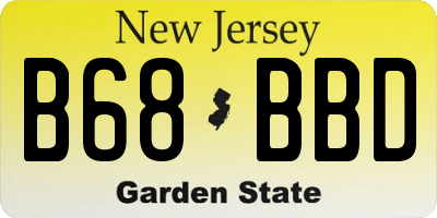 NJ license plate B68BBD