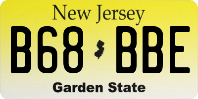 NJ license plate B68BBE
