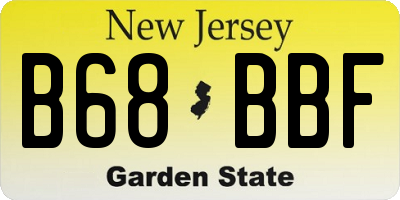NJ license plate B68BBF