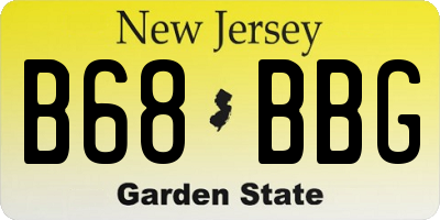 NJ license plate B68BBG