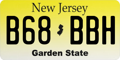 NJ license plate B68BBH
