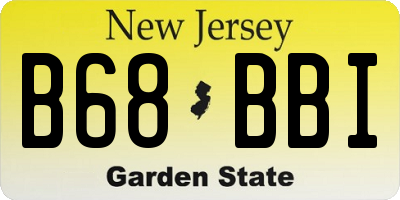 NJ license plate B68BBI
