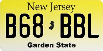 NJ license plate B68BBL