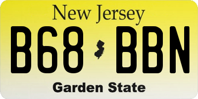 NJ license plate B68BBN
