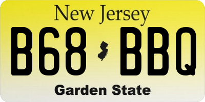NJ license plate B68BBQ