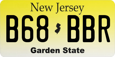 NJ license plate B68BBR
