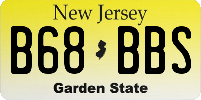 NJ license plate B68BBS