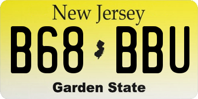 NJ license plate B68BBU