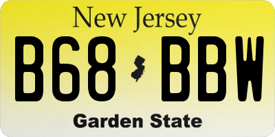 NJ license plate B68BBW