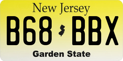 NJ license plate B68BBX