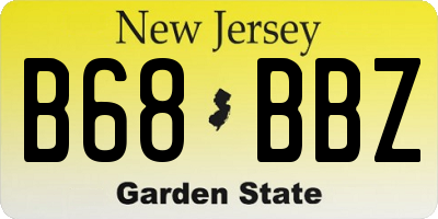 NJ license plate B68BBZ