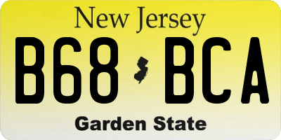 NJ license plate B68BCA