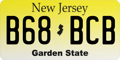 NJ license plate B68BCB