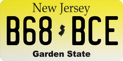 NJ license plate B68BCE