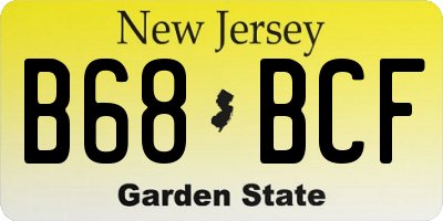 NJ license plate B68BCF